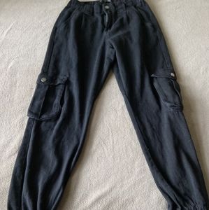 High waist flap pocket boyfriends jeans